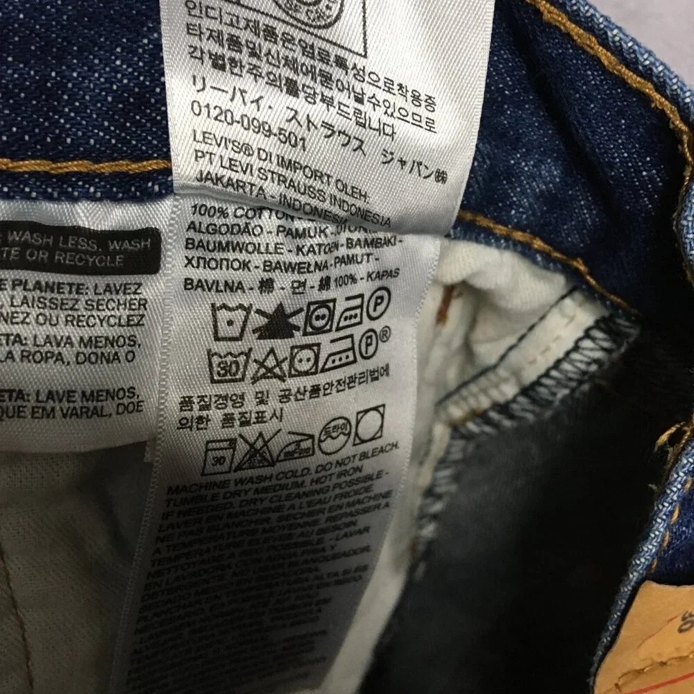 Levis Mens 501 Original Fit Blue Jeans size 38x30 Button Fly Cotton Denim Copper